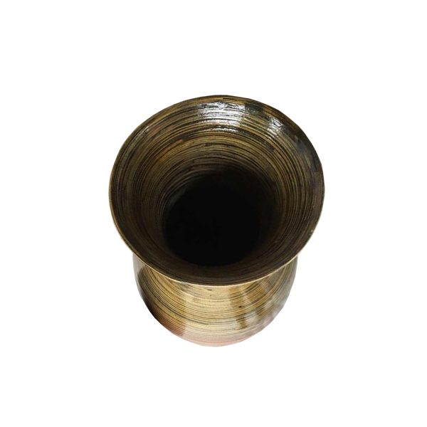 30" Golden Brown Spun Bamboo Accent Floor Vase - Image 3
