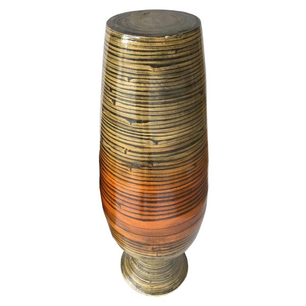 30" Golden Brown Spun Bamboo Accent Floor Vase - Image 5