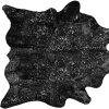 Black And Silver Cowhide Animal Print Area Rug - Image 5