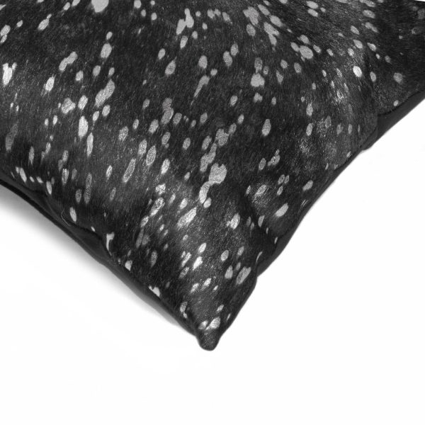 18" x 18" x 5" Silver And Black Quattro  Pillow - Image 2