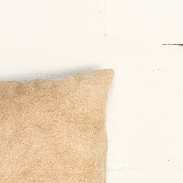 12" x 20" x 5" Tan Cowhide  Pillow - Image 2