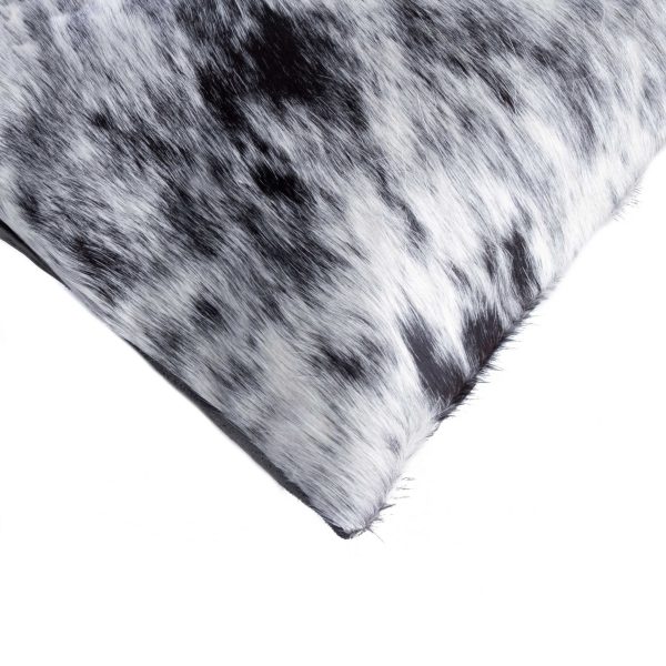 18" x 18" x 5" Salt And Pepper Black And White Cowhide  Pillow - Image 2