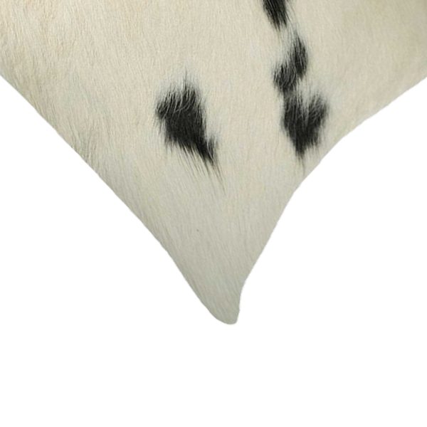 12" x 20" x 5" White And Black Cowhide  Pillow - Image 2