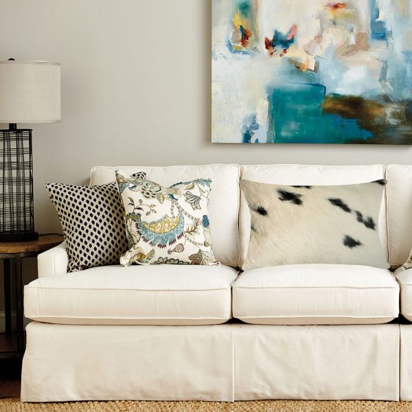 12" x 20" x 5" White And Black Cowhide  Pillow - Image 3