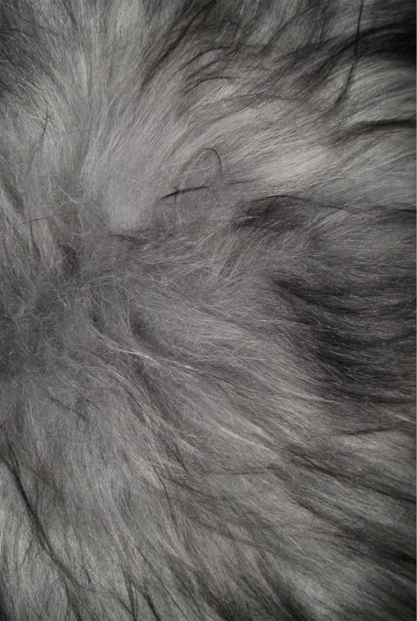 15" x 15" Silver Animal Print Sheepskin Square Chair Pad - Image 2