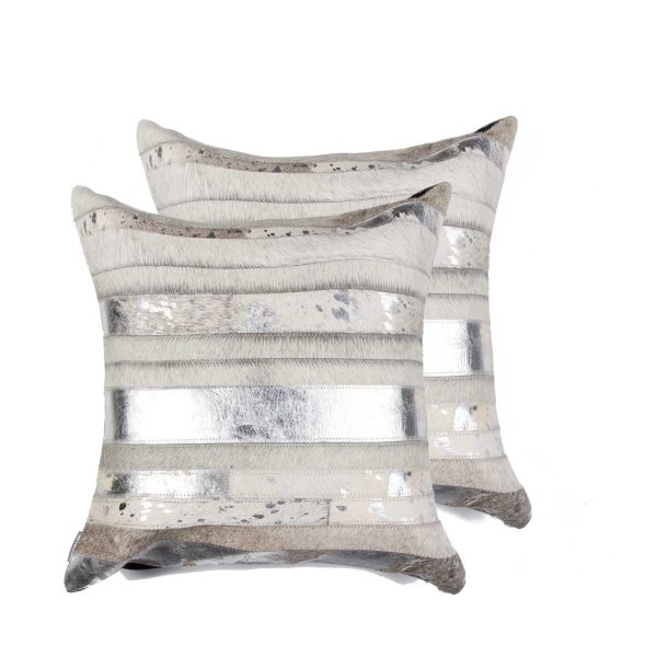 18" x 18" x 5" Silver And Gray  Pillow 2 Pack - Image 3