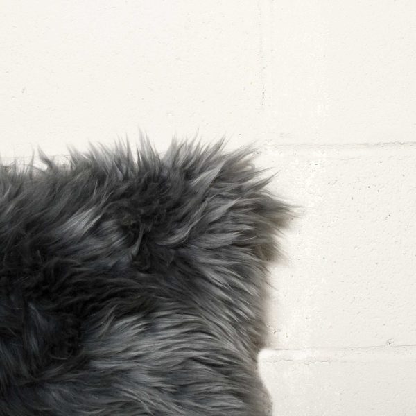 18" x 18" x 5" Gray Sheepskin  Pillow 2 Pack - Image 2