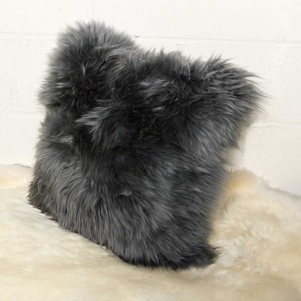 18" x 18" x 5" Gray Sheepskin  Pillow 2 Pack - Image 3