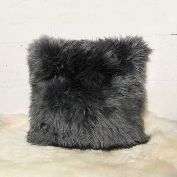 18" x 18" x 5" Gray Sheepskin  Pillow 2 Pack - Image 4