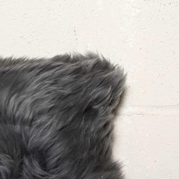 12" x 20" x 5" Gray Sheepskin  Pillow 2 Pack - Image 2