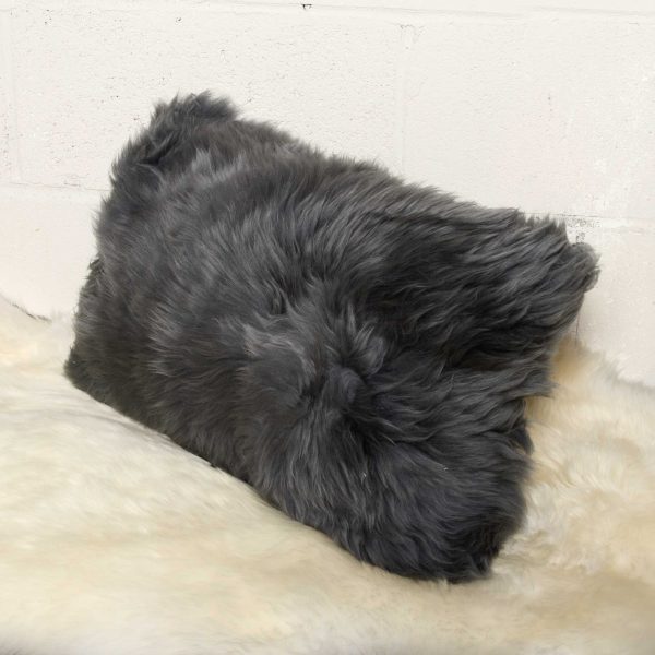 12" x 20" x 5" Gray Sheepskin  Pillow 2 Pack - Image 3
