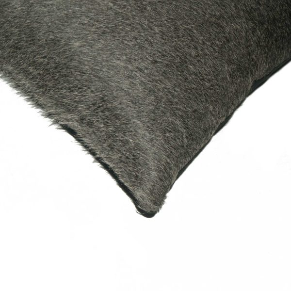 12" x 20" x 5" Gray And White Cowhide  Pillow - Image 2