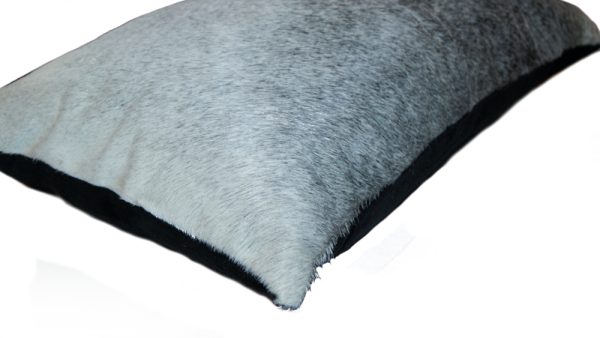 12" x 20" x 5" Gray And White Cowhide  Pillow - Image 3