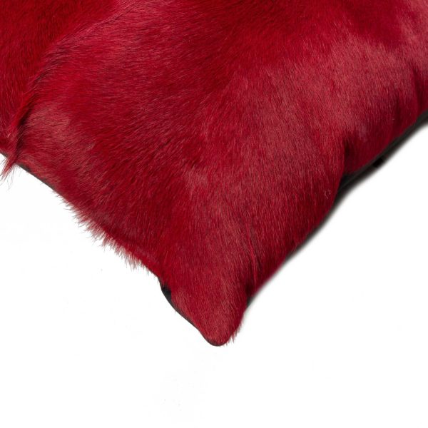 12" x 20" x 5" Wine Cowhide  Pillow - Image 2