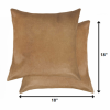 18" x 18" x 5" Tan Cowhide  Pillow 2 Pack - Image 2