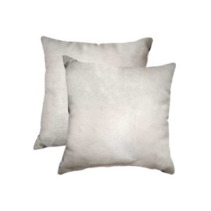 18" x 18" x 5" Off White Cowhide  Pillow 2 Pack