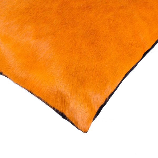 18" x 18" x 5" Orange Cowhide  Pillow 2 Pack - Image 2