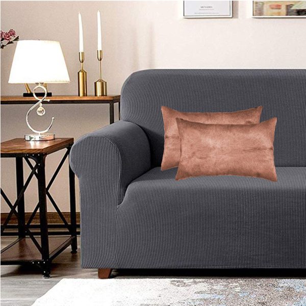 12" x 20" x 5" Brown Cowhide  Pillow 2 Pack - Image 3