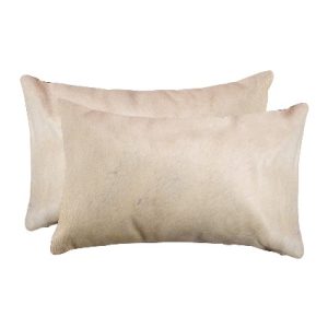12" x 20" x 5" Tan Cowhide  Pillow 2 Pack