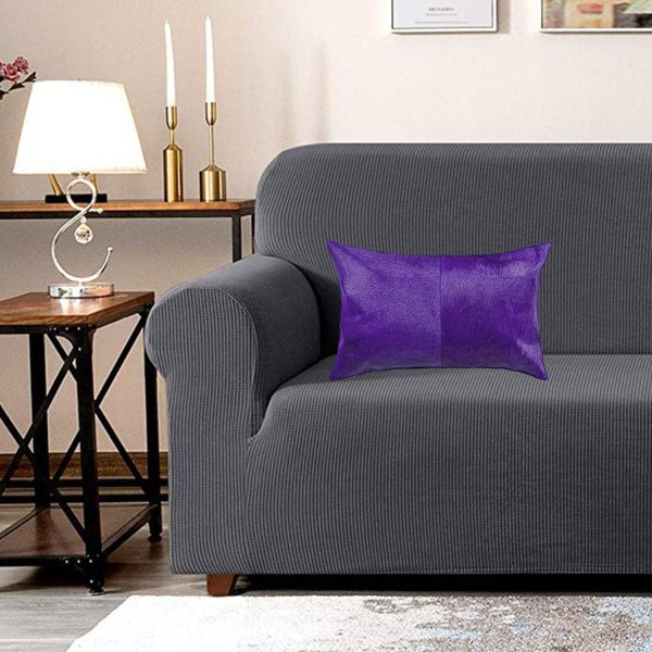 12" x 20" x 5" Purple Cowhide  Pillow 2 Pack - Image 3