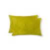 12" x 20" x 5" Yellow Cowhide  Pillow 2 Pack