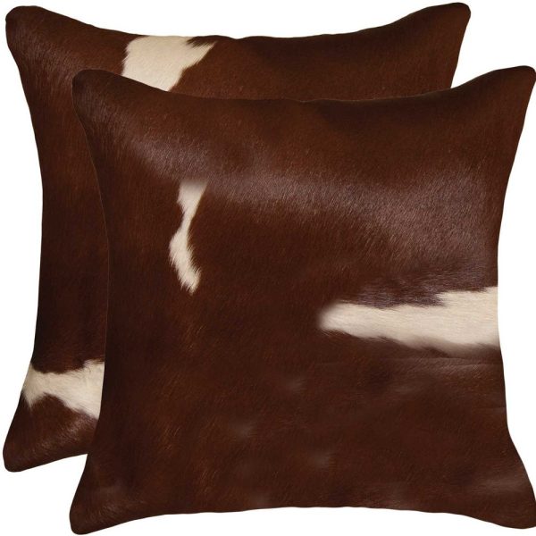 18" x 18" x 5" Brown And White Cowhide  Pillow 2 Pack - Image 5