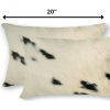 12" x 20" x 5" White And Black Cowhide  Pillow 2 Pack - Image 2