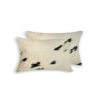 12" x 20" x 5" White And Black Cowhide  Pillow 2 Pack - Image 3
