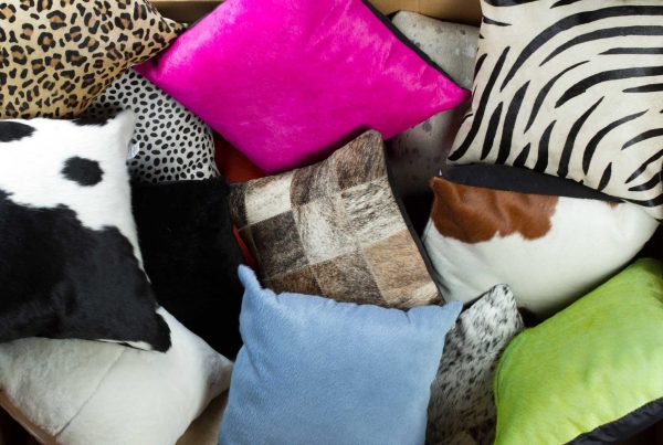 12" x 20" x 5" Chocolate And White Cowhide  Pillow 2 Pack - Image 3