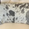 Set of 2 Gray And White Natural Cowhide Pillows - Image 2