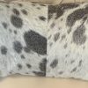 Set of 2 Gray And White Natural Cowhide Pillows - Image 3