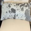 Set of 2 Gray And White Natural Cowhide Pillows - Image 4