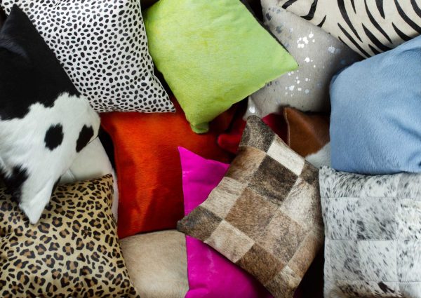 18" x 18" x 5" Salt And Pepper Gray And White Cowhide  Pillow 2 Pack - Image 2