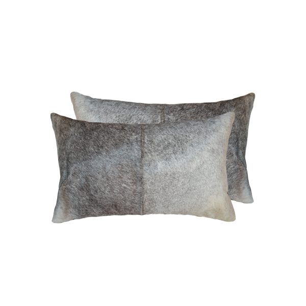 12" x 20" x 5" Salt And Pepper Gray And White Cowhide  Pillow 2 Pack - Image 3