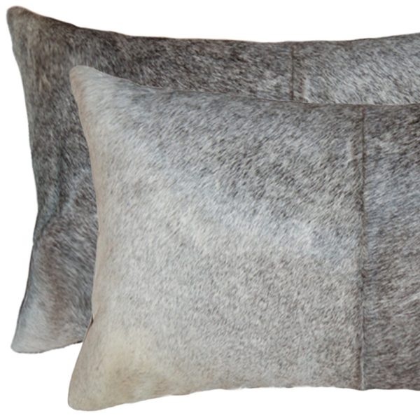 12" x 20" x 5" Salt And Pepper Gray And White Cowhide  Pillow 2 Pack - Image 4