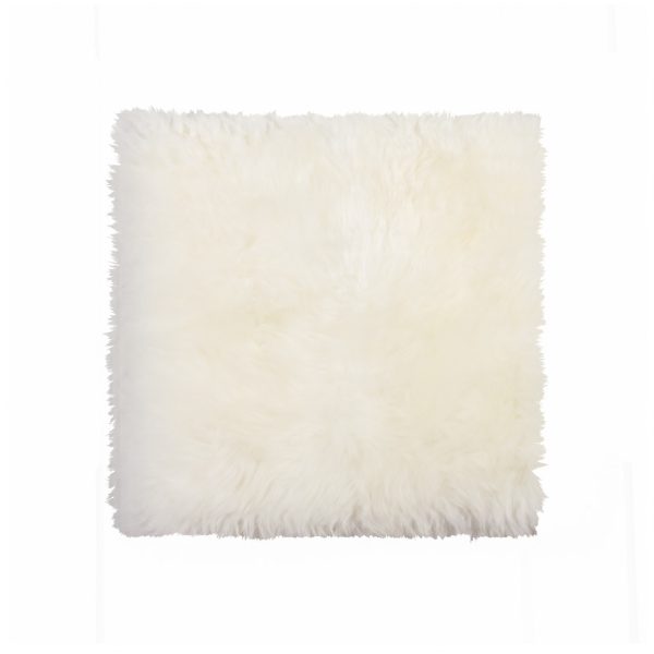 White Natural Sheepskin Chair Seat Cover