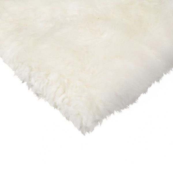 White Natural Sheepskin Chair Seat Cover - Image 2