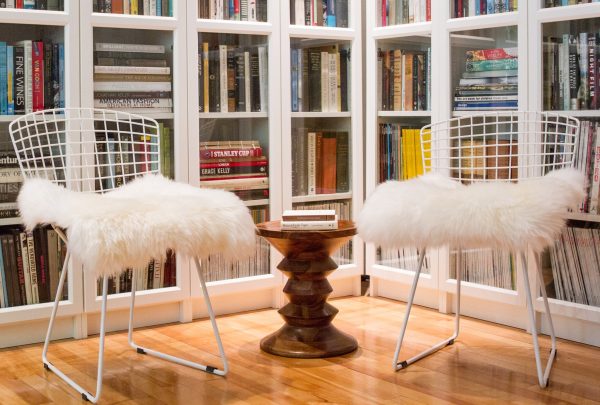 White Natural Sheepskin Chair Seat Cover - Image 3