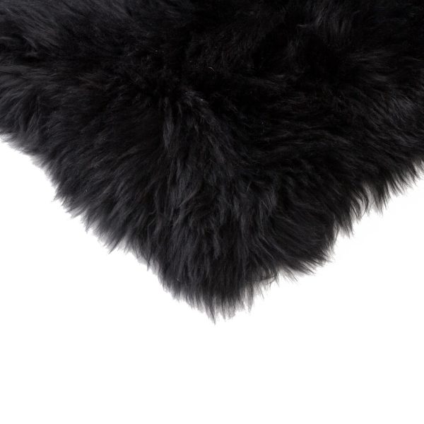 Black Natural Sheepskin Chair Seat Cover - Image 4