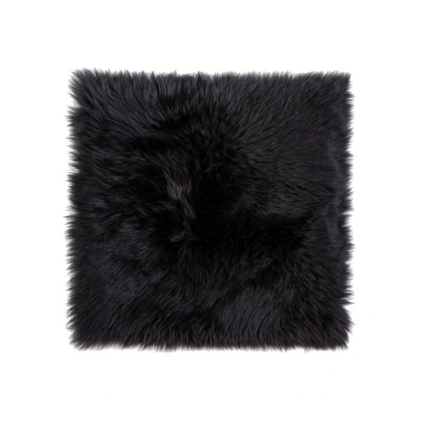 Black Natural Sheepskin Chair Seat Cover - Image 2
