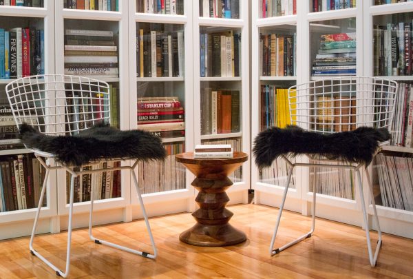 Black Natural Sheepskin Chair Seat Cover - Image 3