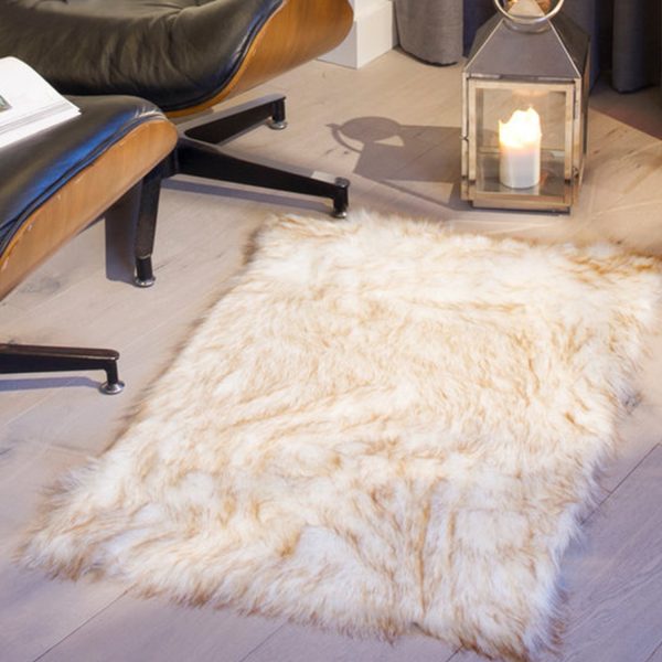 24" x 36"  Gradient Brown Faux Sheepskin Area Rug - Image 4