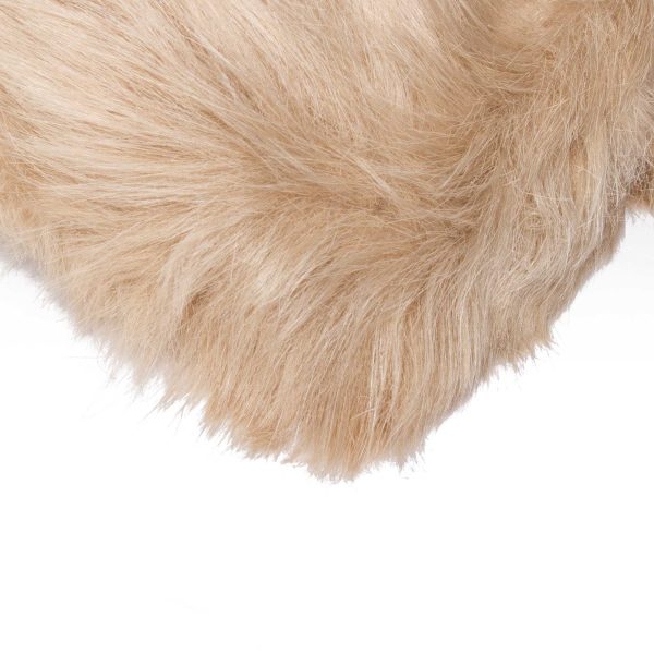 3" x 5" Tan Rectangular Faux Fur - Area Rug - Image 2