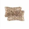 12" x 20" x 5" Tan Faux  Pillow 2 Pack