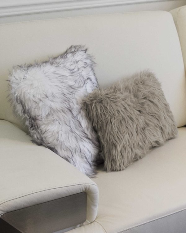 12" x 20" x 5" Gray Faux  Pillow 2 Pack - Image 3