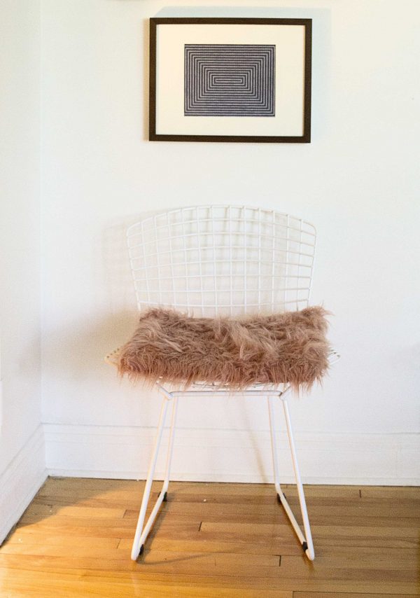 Set of 2 Cozy Mauve Rose Faux Fur Chair Pads - Image 4