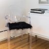 Set of 2 Cozy Black Faux Fur Chair Pads - Image 2