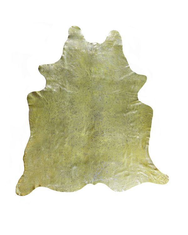 72" x 84" Lime and Silver Cowhide - Area Rug - Image 2