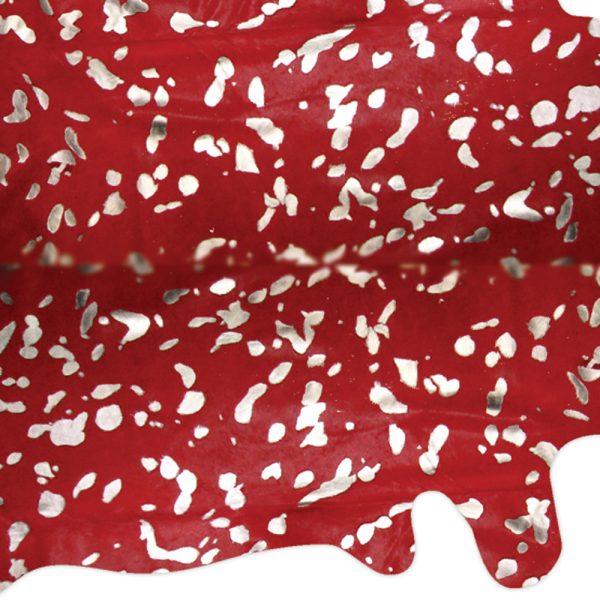 72" x 84" Red and Silver Cowhide - Area Rug - Image 5