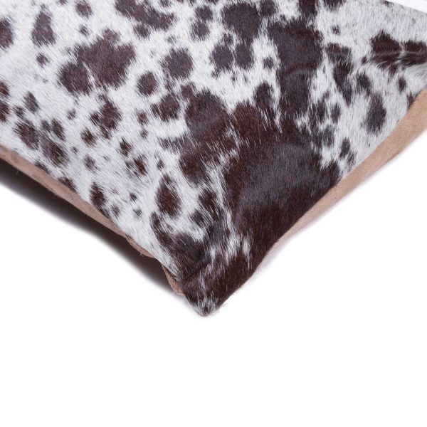 18" x 18" x 5" Salt And Pepper Chocolate And White Cowhide  Pillow - Image 2